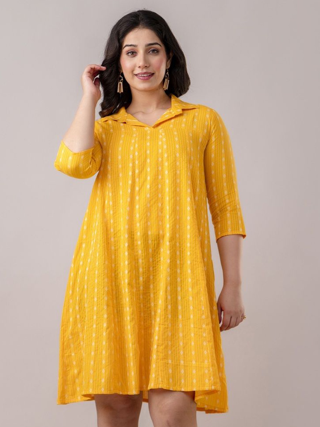 

Jollity Floral Print Fit & Flare Dress, Yellow