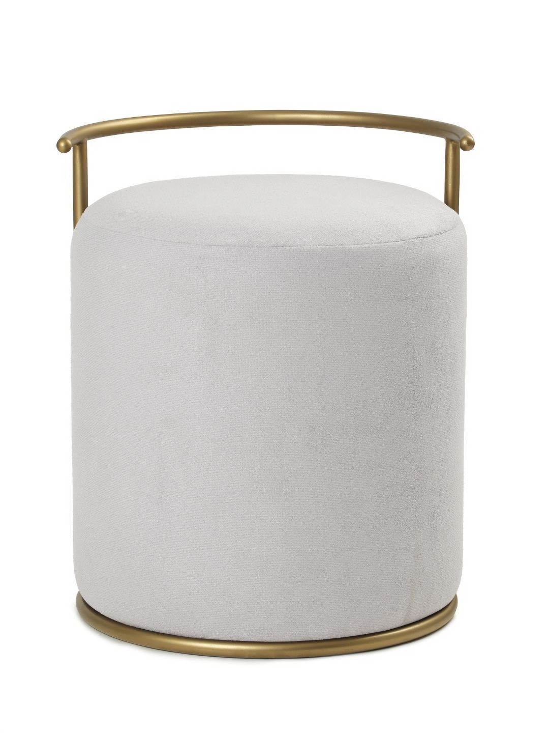 

Blck Homes Atticus Pouffe Grey Cotton & Metal Cylindrical Without Storage Ottoman