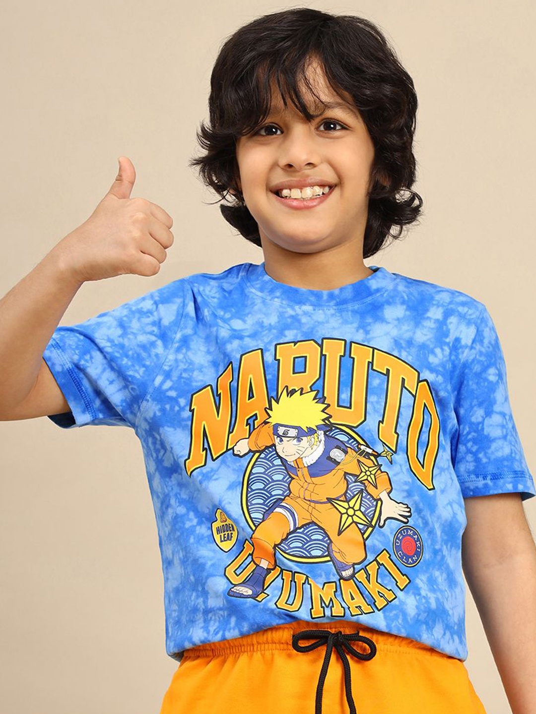 

Kids Ville Boys Naruto Printed Pure Cotton Round Neck Tshirt, Blue