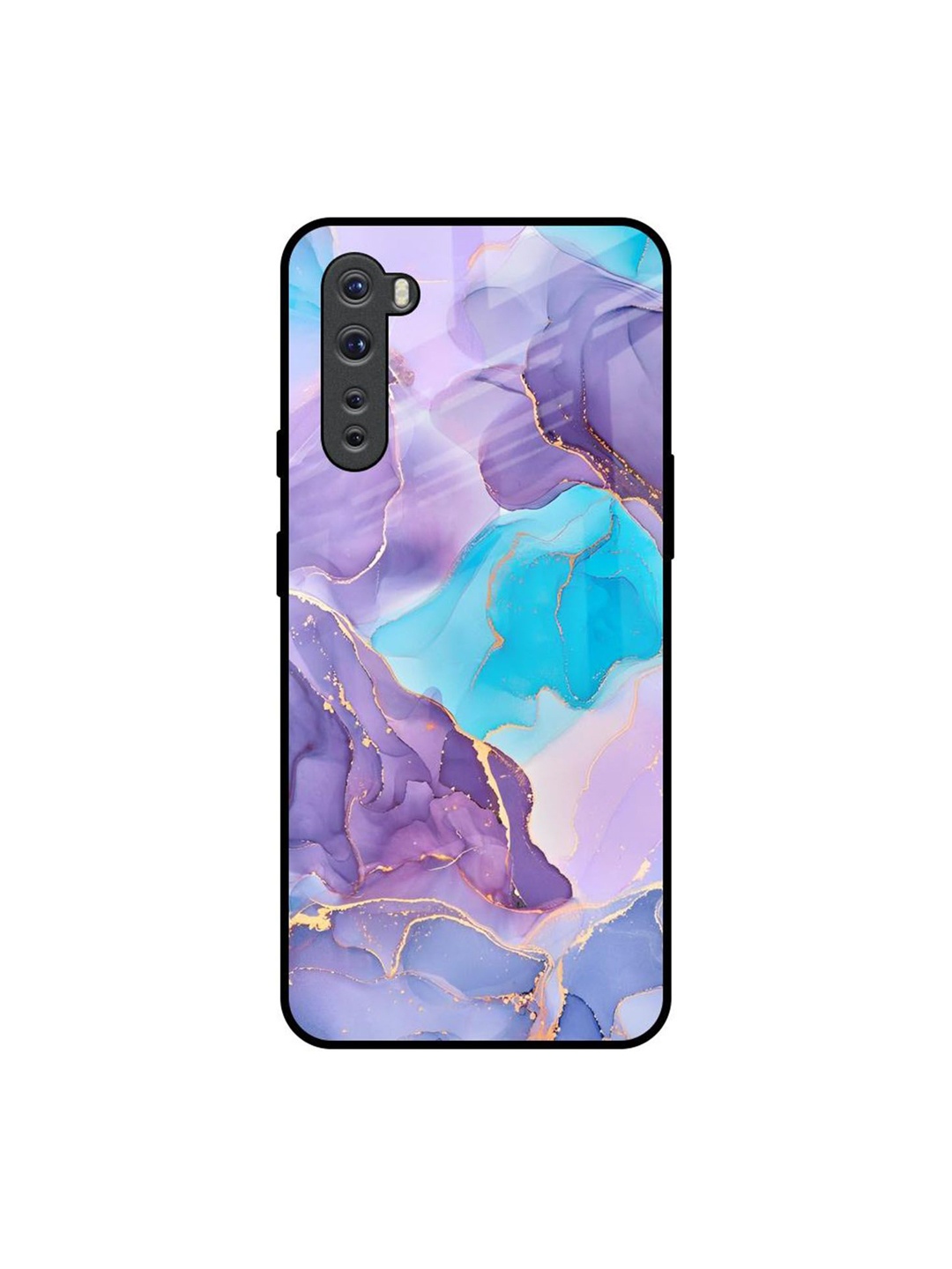 

QRIOH Alcohol ink Marble Real Printed OnePlus Nord Back Case, Purple