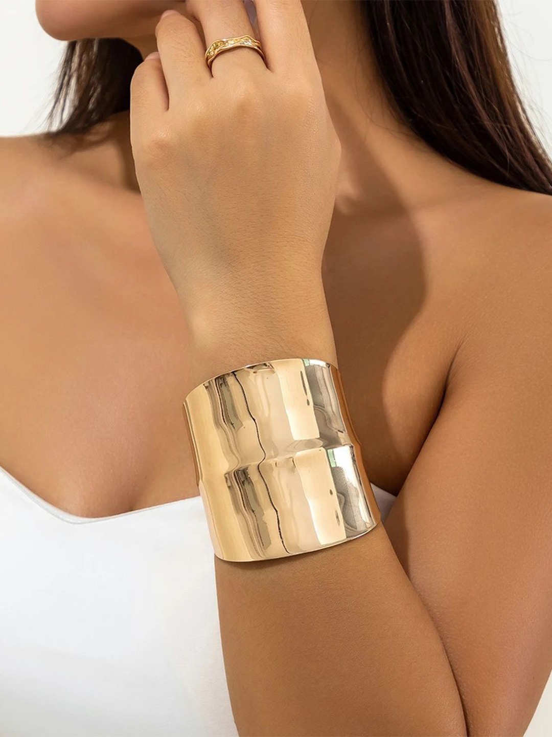 

Shining Diva Fashion Women Gold-Plated Cuff Bracelet