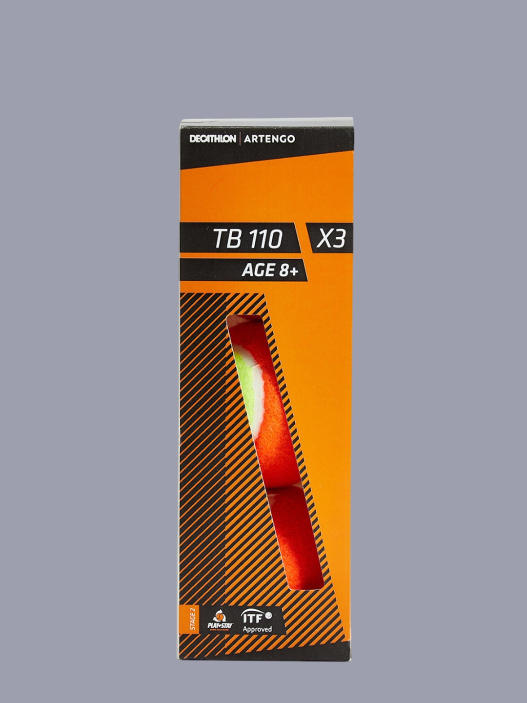

Artengo By Decathlon Set Of 3 Rubber Tennis Balls, Orange