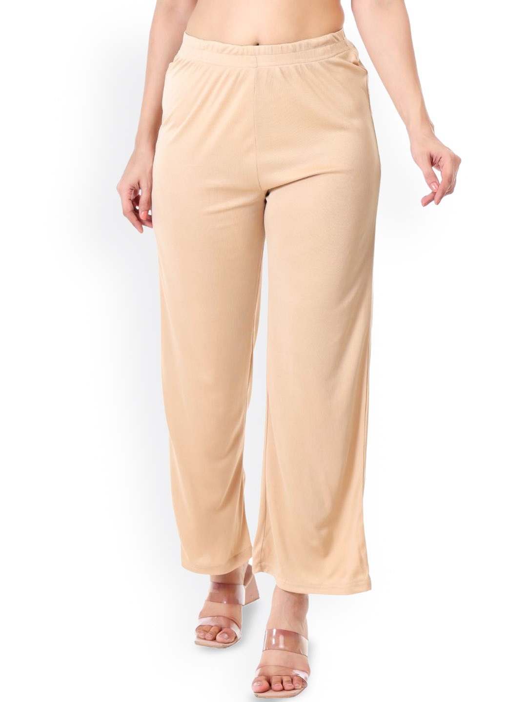 

OWL MINK Women Relaxed Trousers, Beige