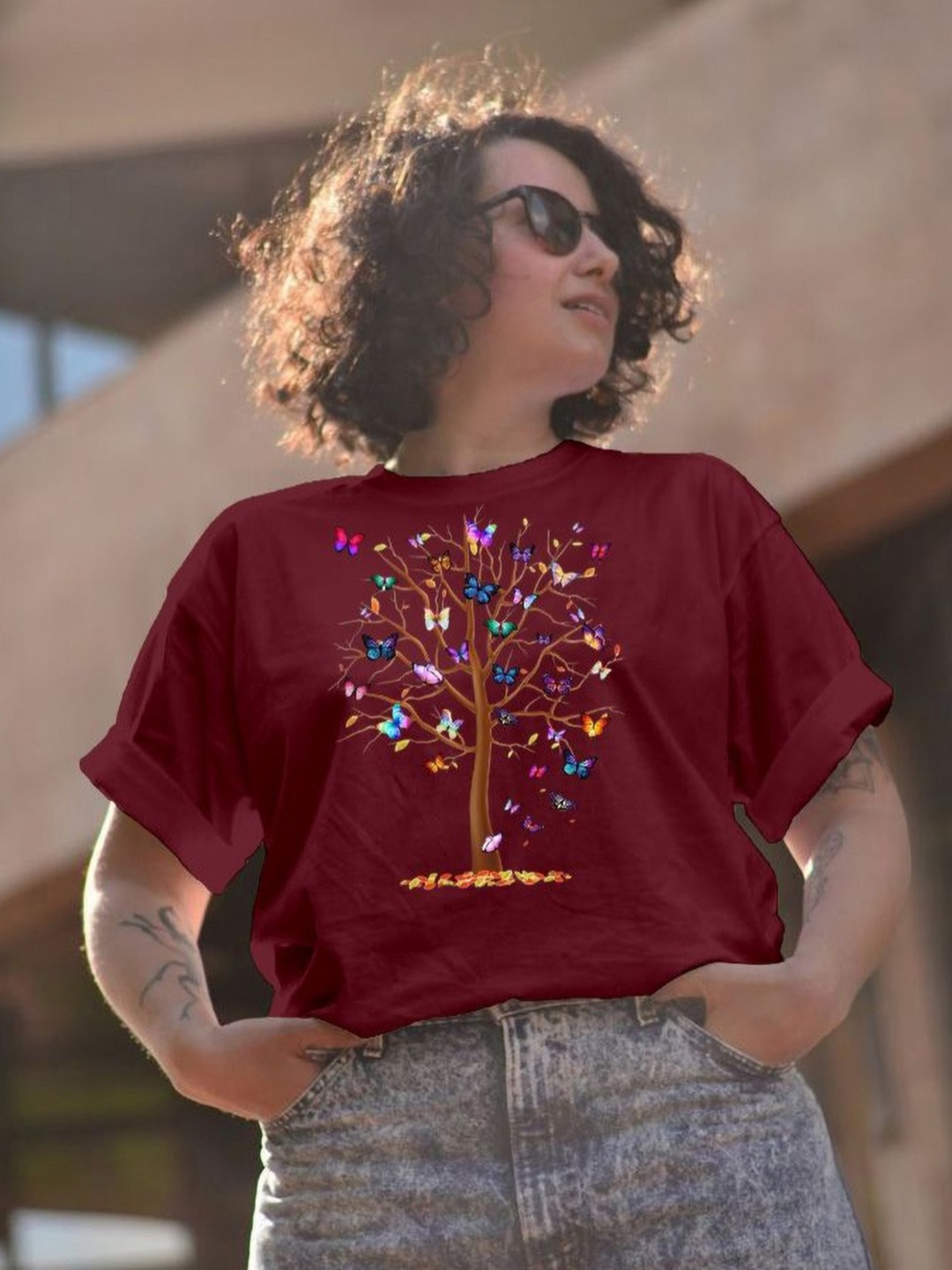 

Moda Rapido Women Printed T-shirt, Maroon