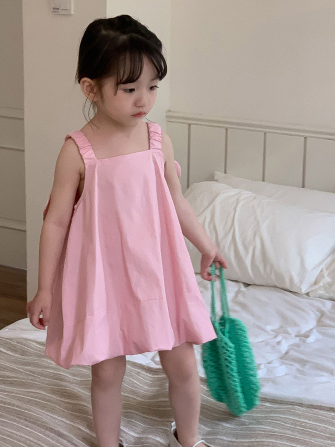 

LULU & SKY Girls Shoulder Straps A-Line Dress, Pink