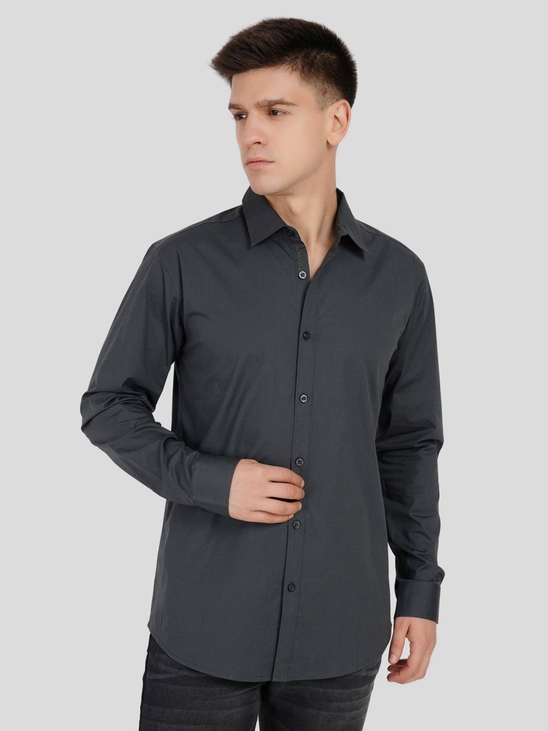 

Underrated Club Men Slim Fit Opaque Casual Shirt, Grey