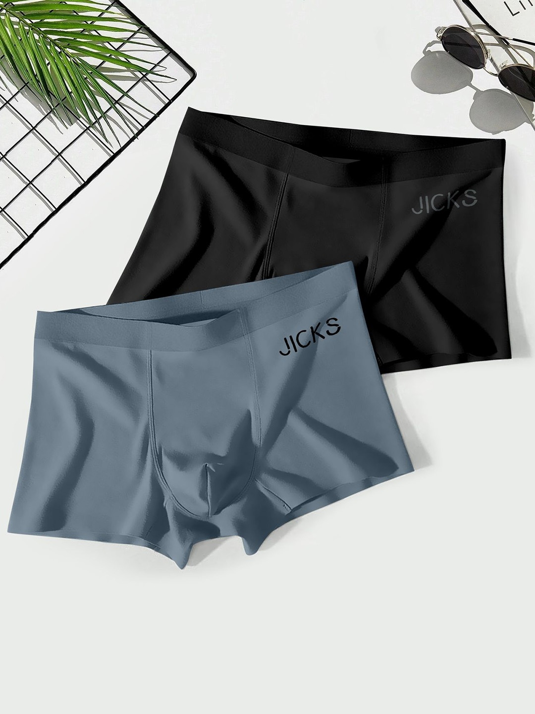 

JICKS Pack Of 2 Mid-Rise Short Trunks, Black