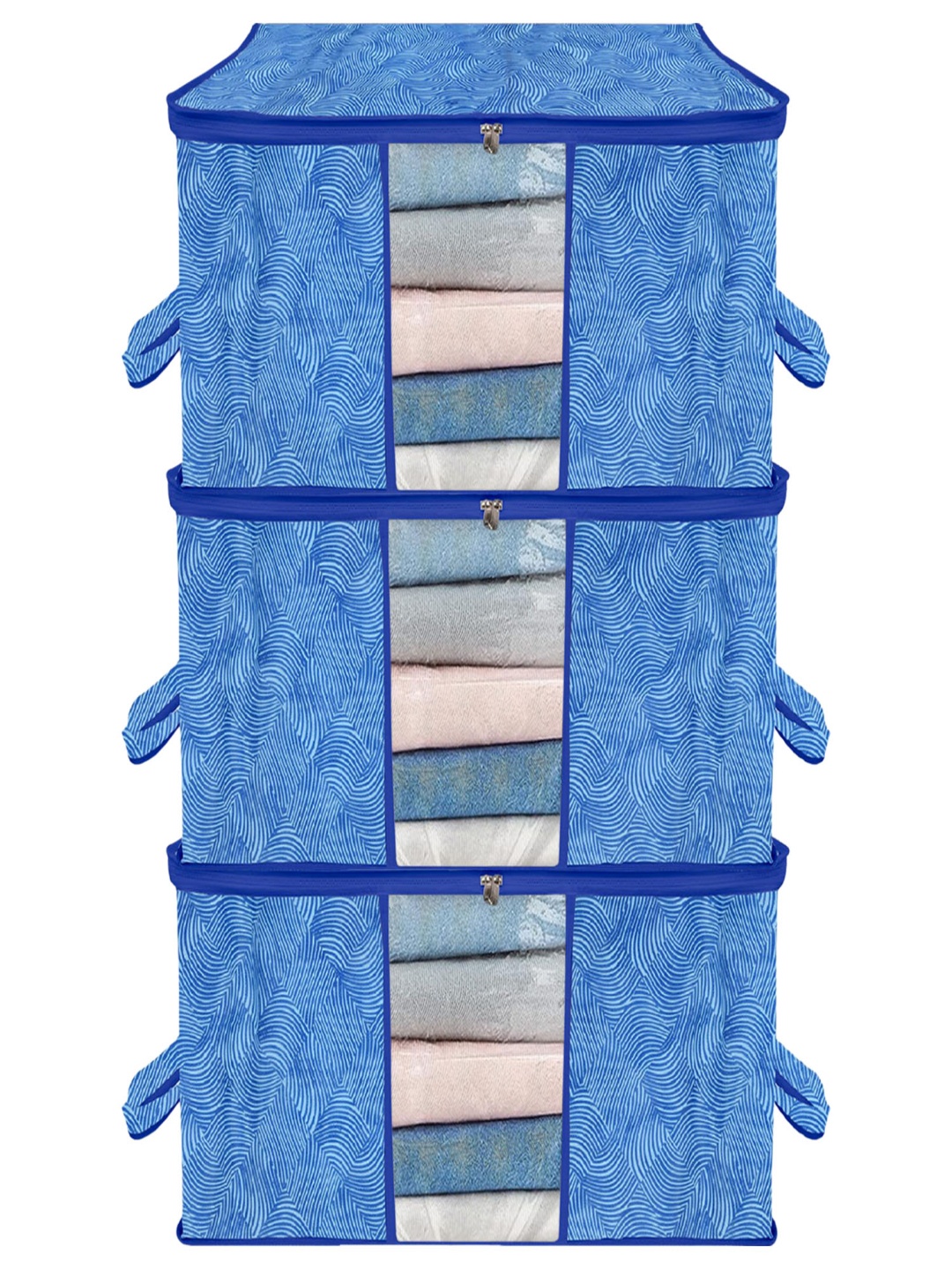 

ANKIT INTERNATIONAL Navy Blue Set of 3 Super Strong Multi-Utility Organisers