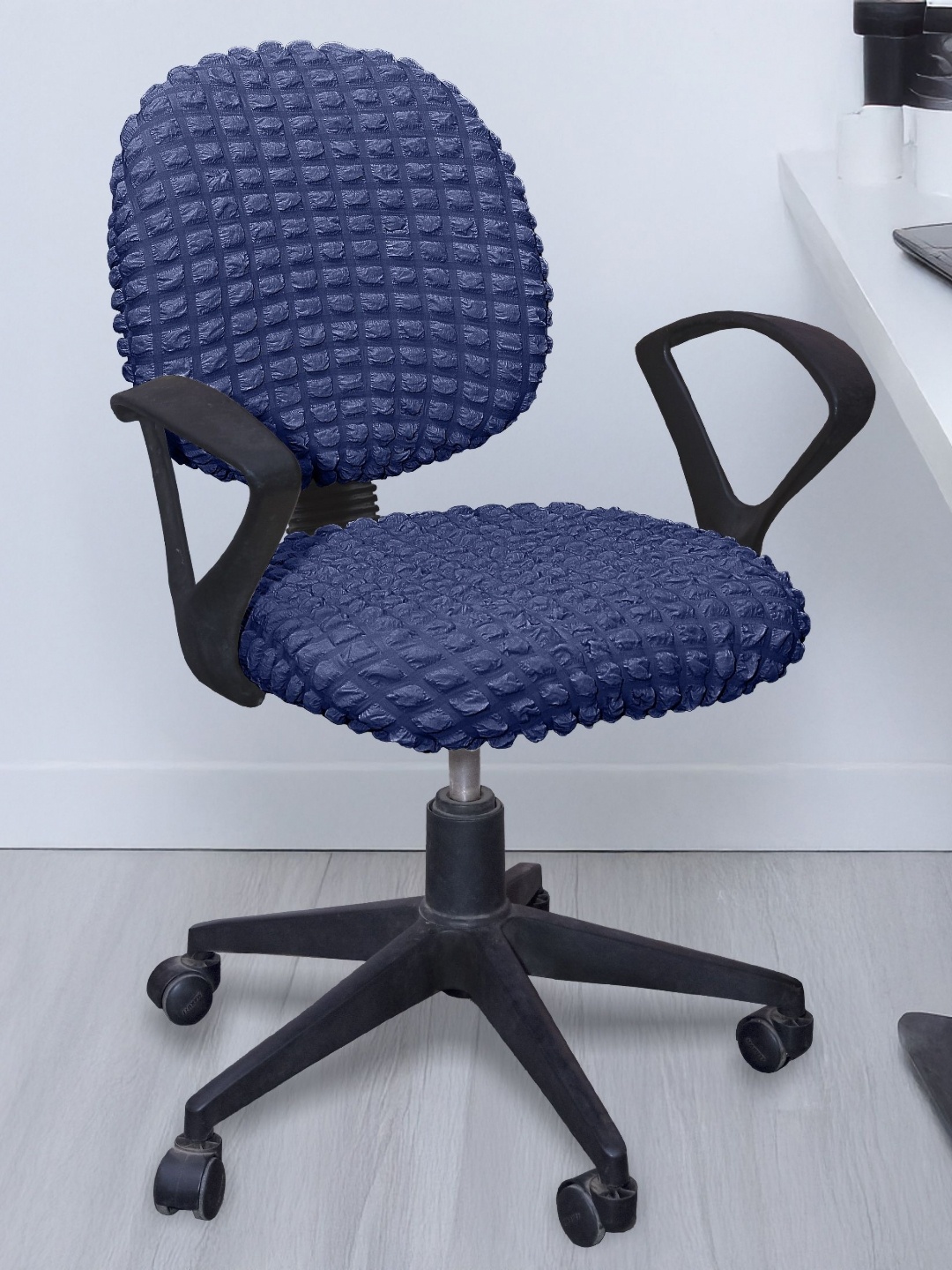 

Cortina Navy Blue 6 Pieces Bubble Stretchable Office Chair Cover