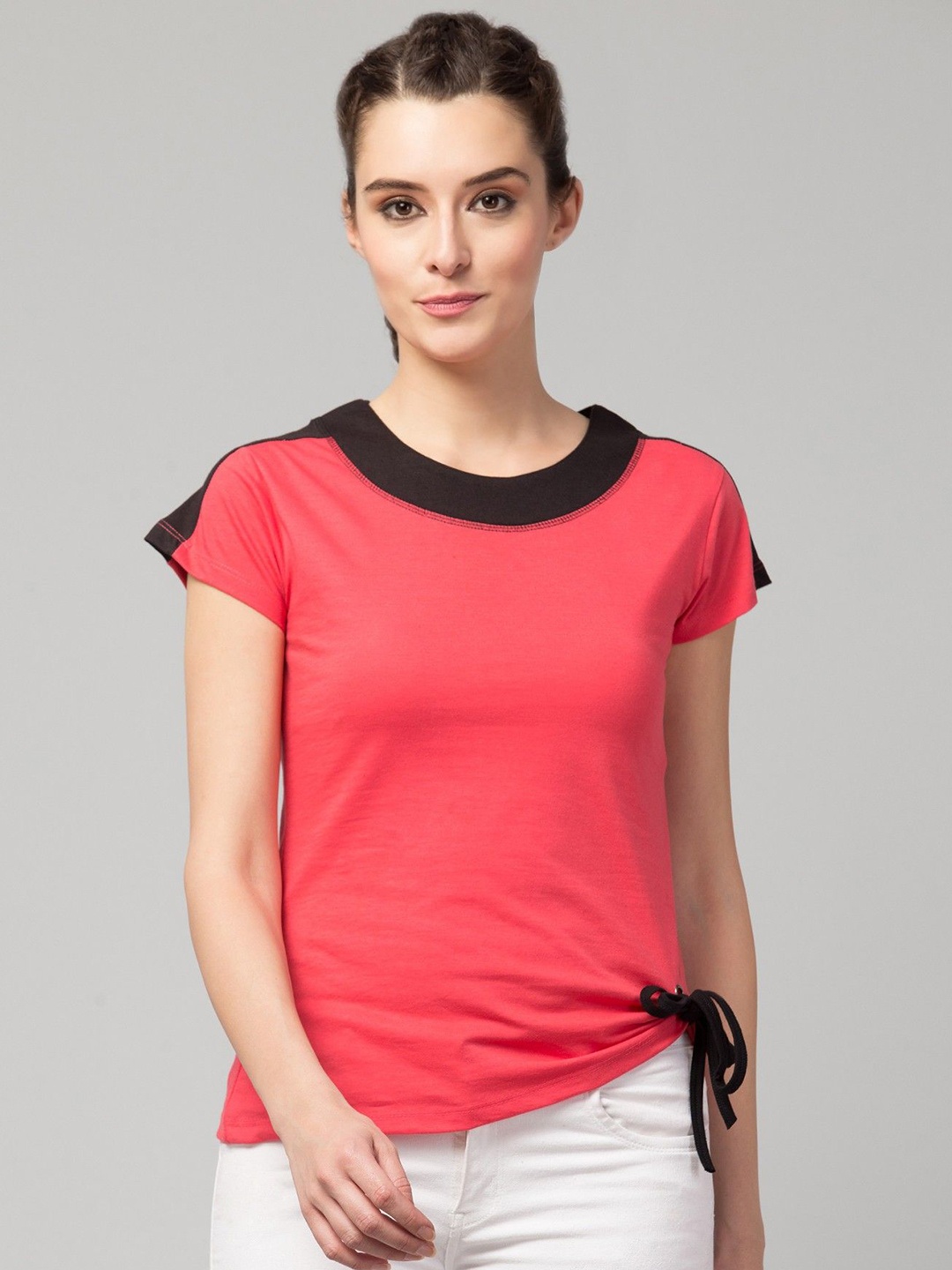 

CLOTHY Women Applique T-shirt, Pink