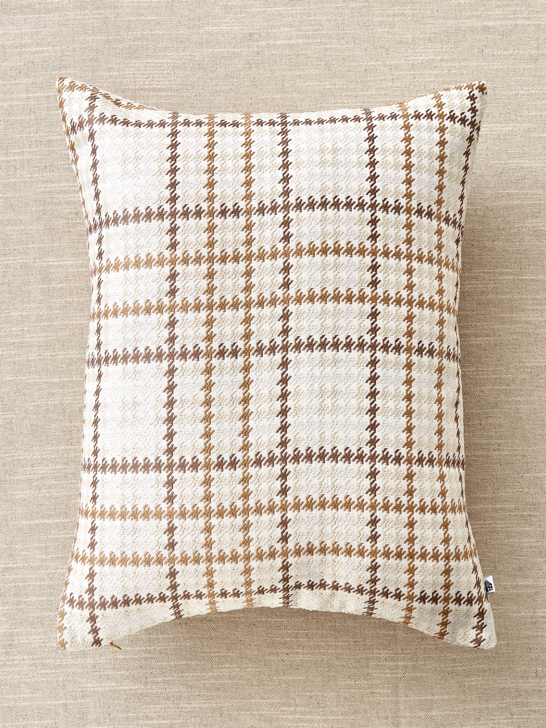 

Home Centre Moon Light Beige Checked Square Cushion Covers