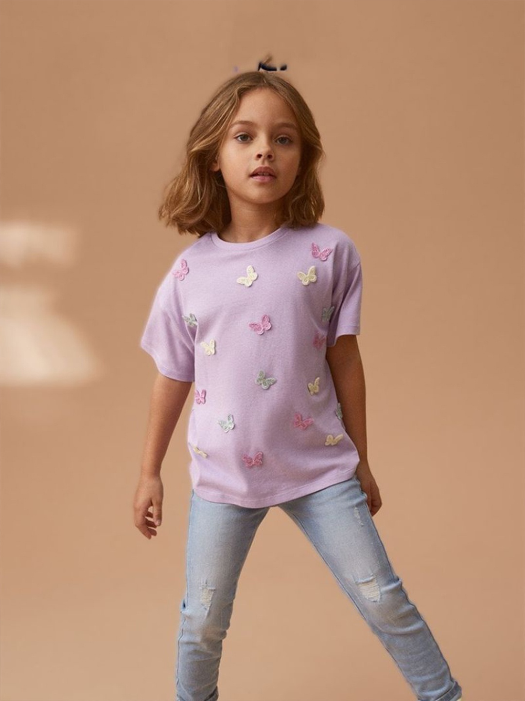 

YK Print Cotton Top, Purple