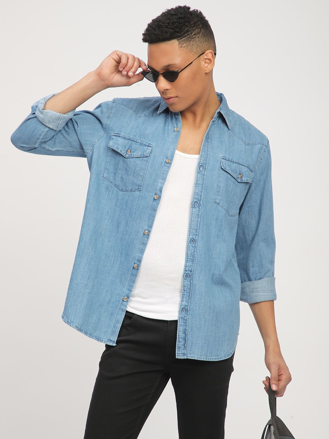 

R&B Men Opaque Casual Shirt, Blue
