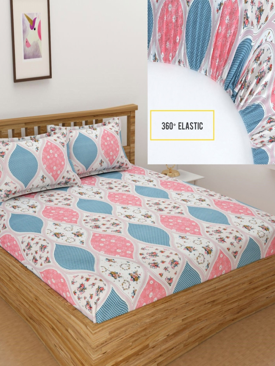 

Bromwick Pink Floral Printed Microfiber 220 TC King Bedsheet Set 2.28m x 2.14m
