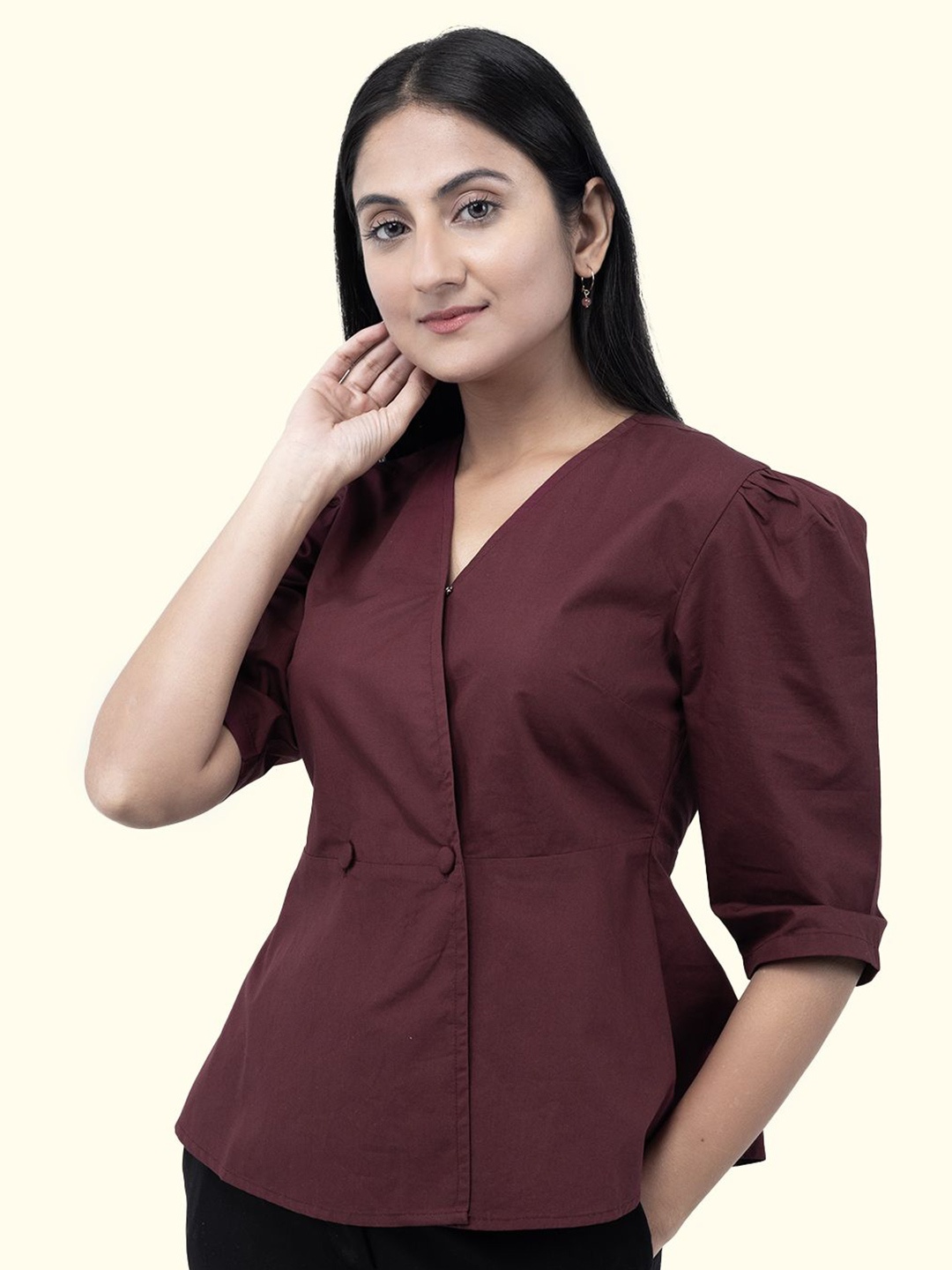 

Strong And Brave Women Standard Opaque Casual Shirt, Maroon