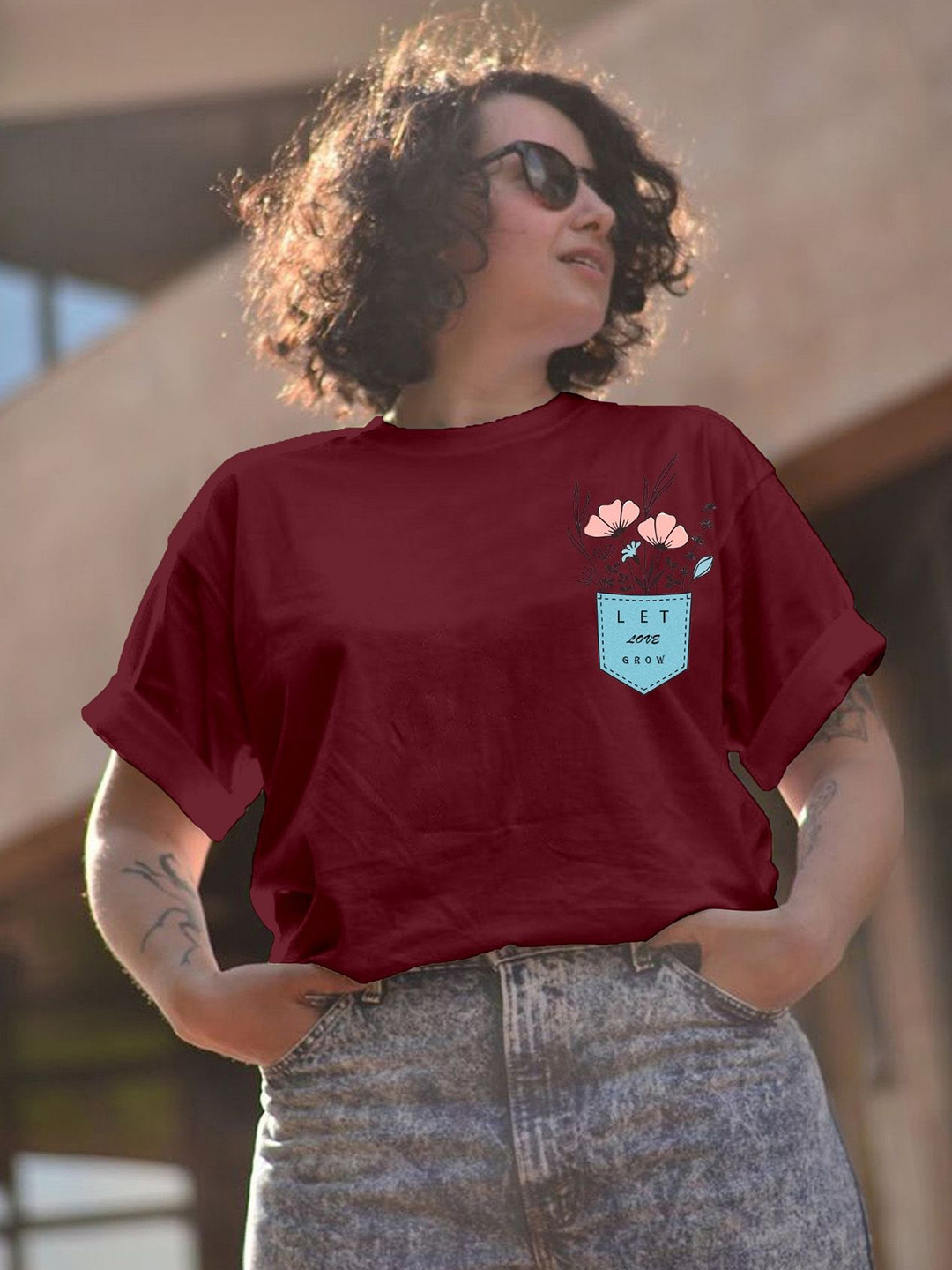 

Moda Rapido Women Printed T-shirt, Maroon