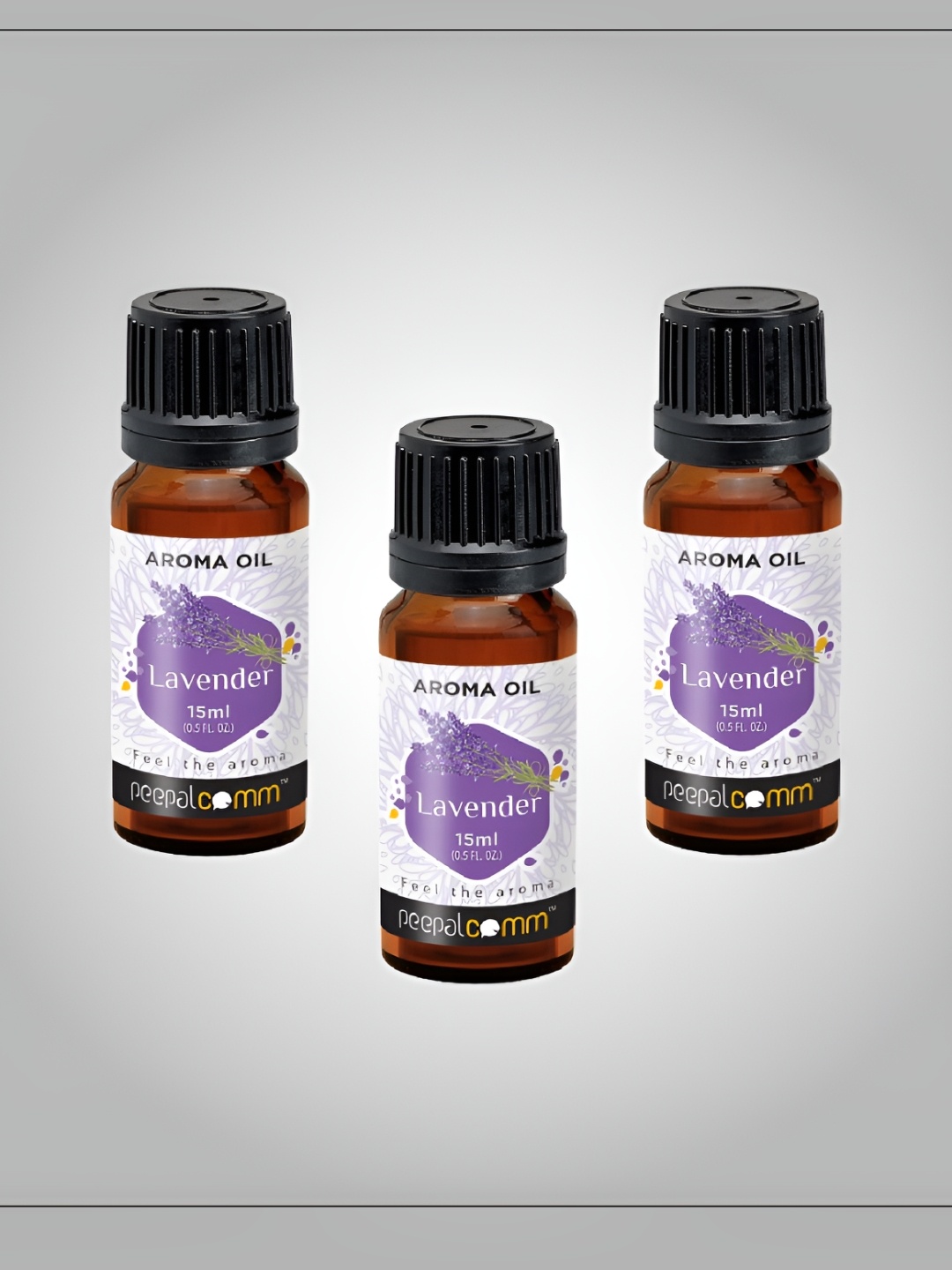 

PEEPALCOMM 3-Pcs Black Lavender Aroma Oils - 15 ml