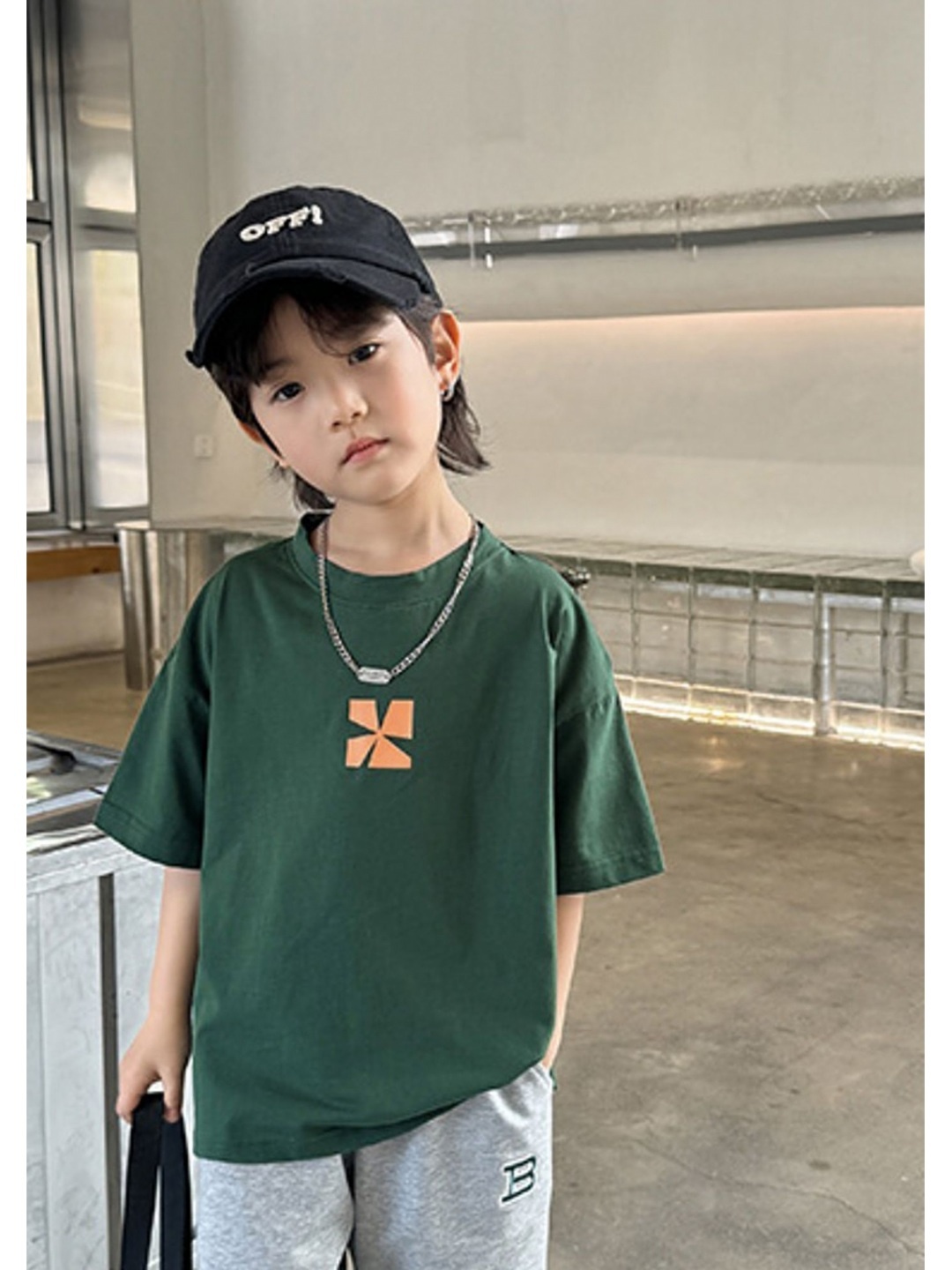 

LULU & SKY Boys Graphic Printed Round Neck Cotton T-shirt, Green