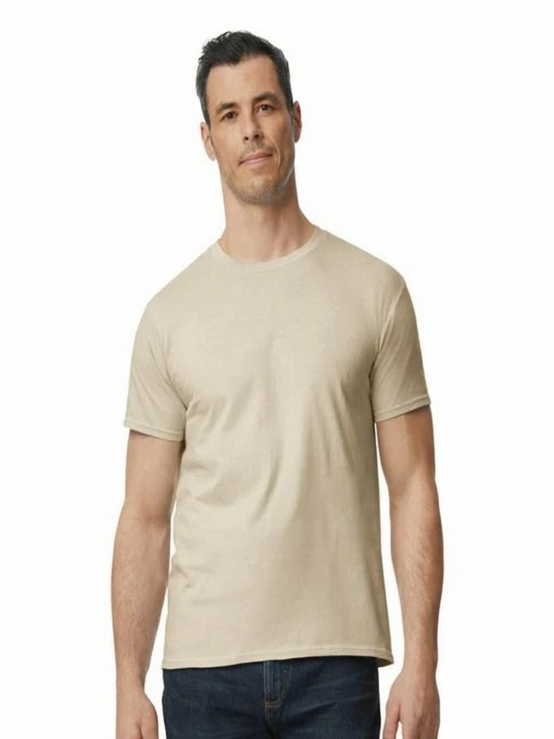 

Gildan Men Extended Sleeves Pockets T-shirt, Beige