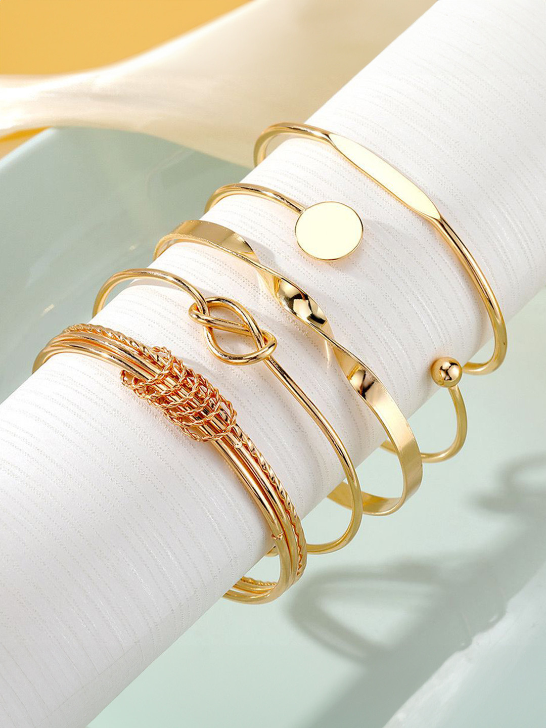 

Shining Diva Fashion Women 5 Gold-Plated Multistrand Bracelet