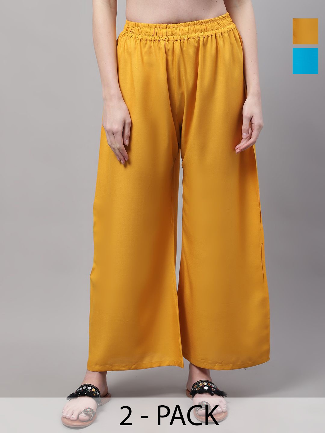 

Valles365 by S.C. Women 2 Flared Palazzos, Blue