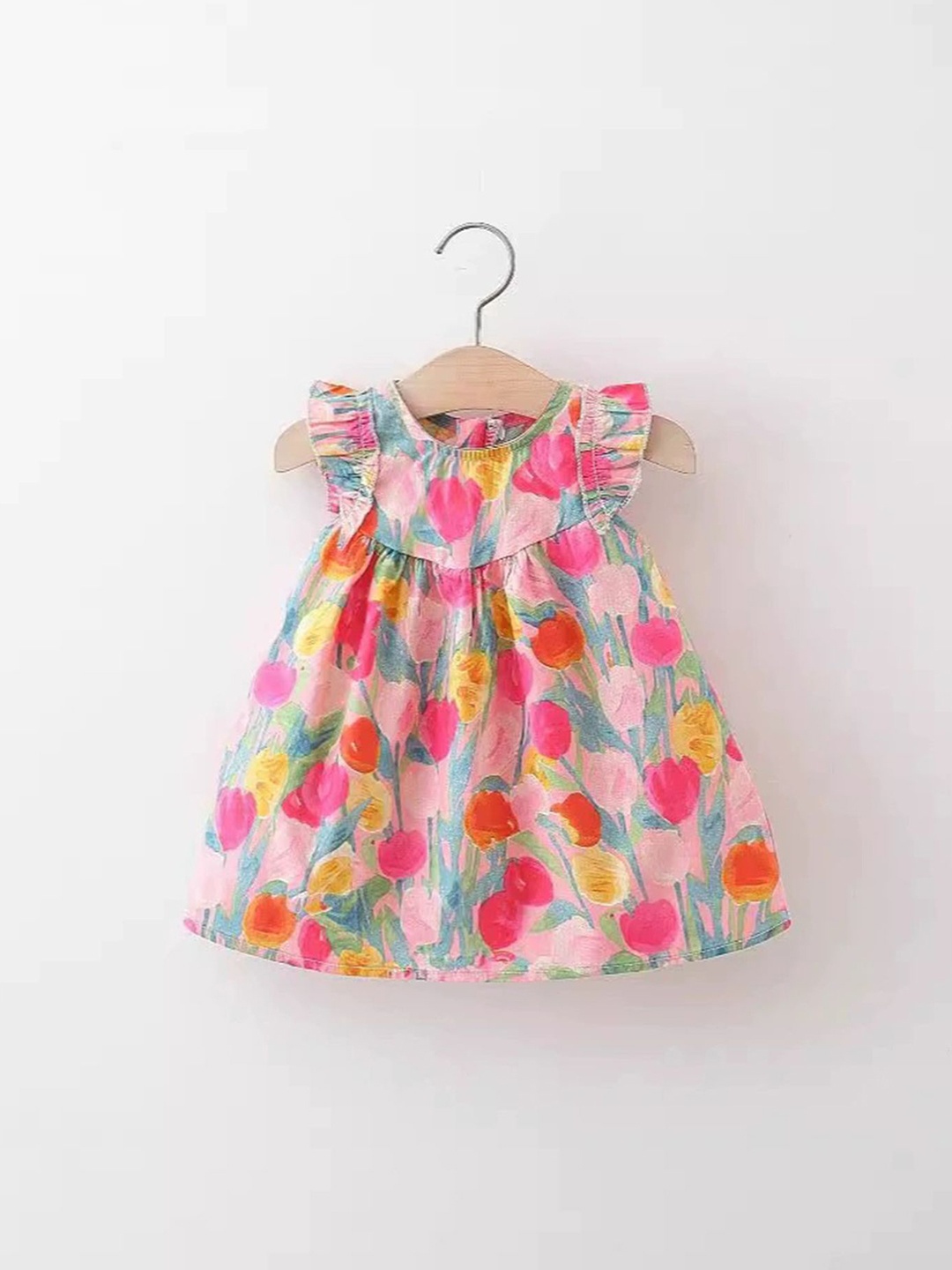 

LULU & SKY Girls Floral Print A-Line Midi Dress, Pink
