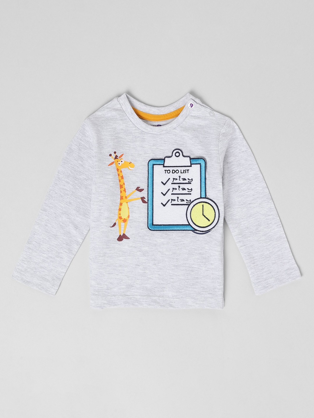 

Babies R Us Boys Graphic Printed Round Neck Cotton T-shirt, Grey