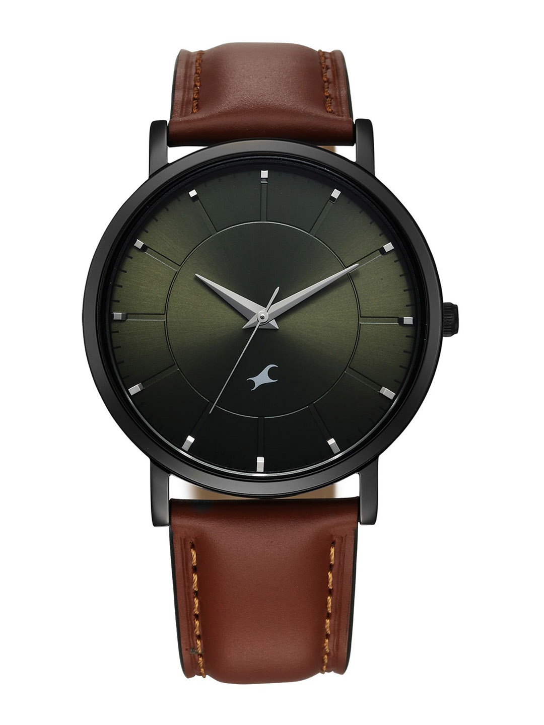 

Fastrack Men Brass Dial & Leather Straps Analogue Watch 38163NL01, Brown