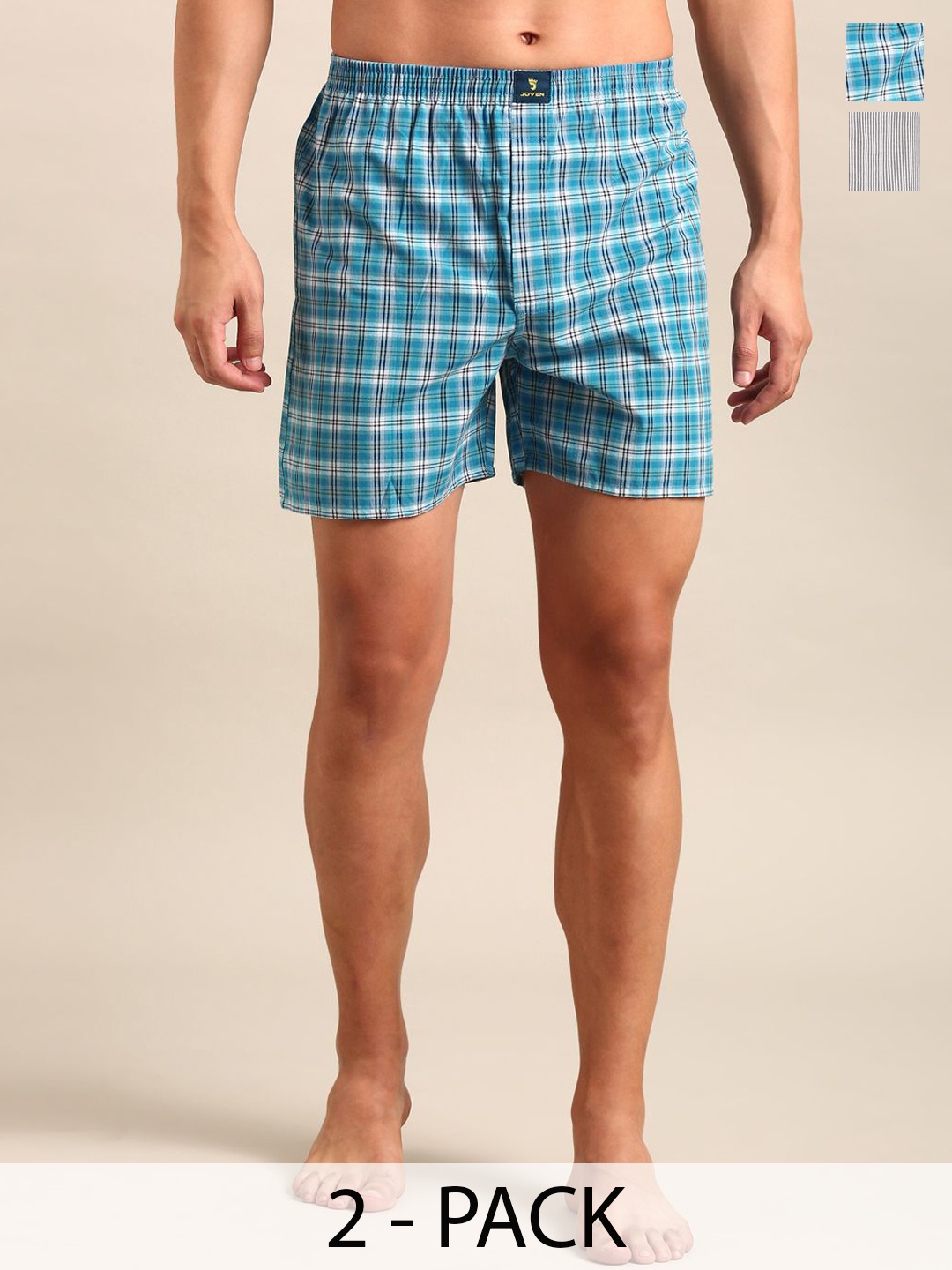 

Joven Pack Of 2 Printed Pure Cotton Boxers JB2C038, Grey