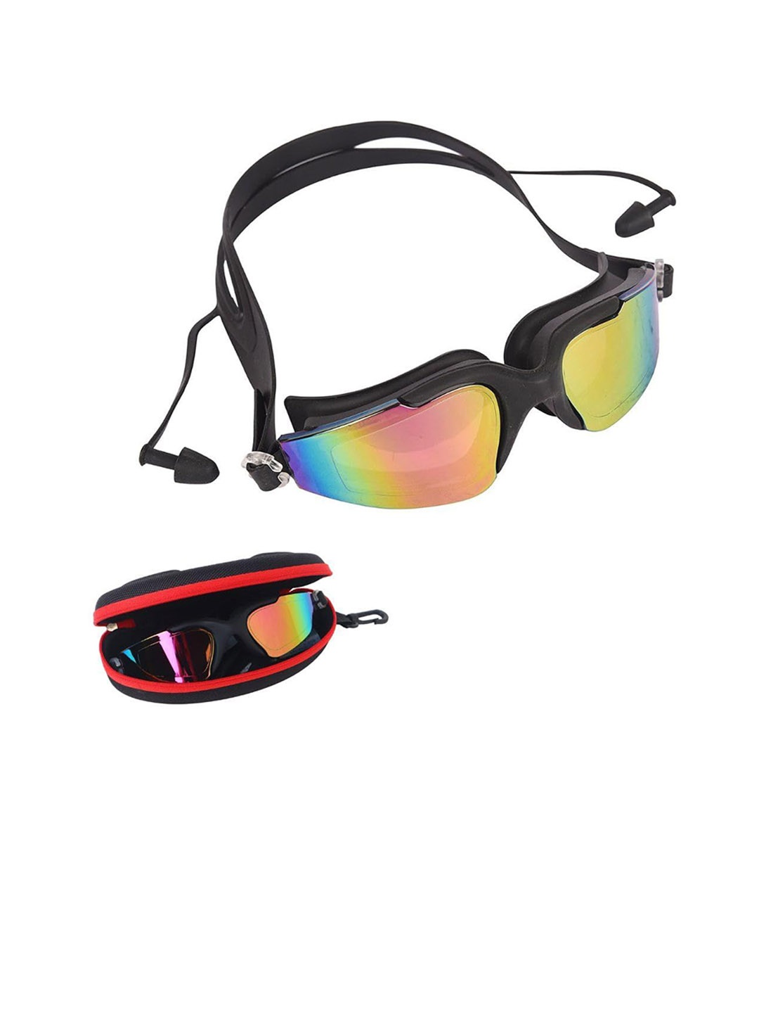 

ARROWMAX Silicone Swimming Goggles With Case, Black