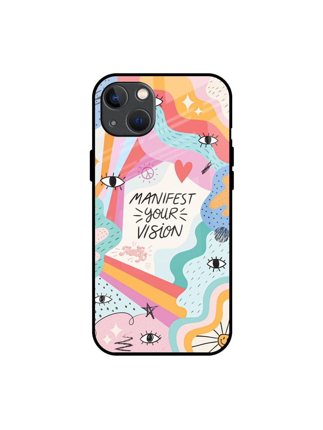 

QRIOH Vision Manifest Printed iPhone 13 Back Case, White