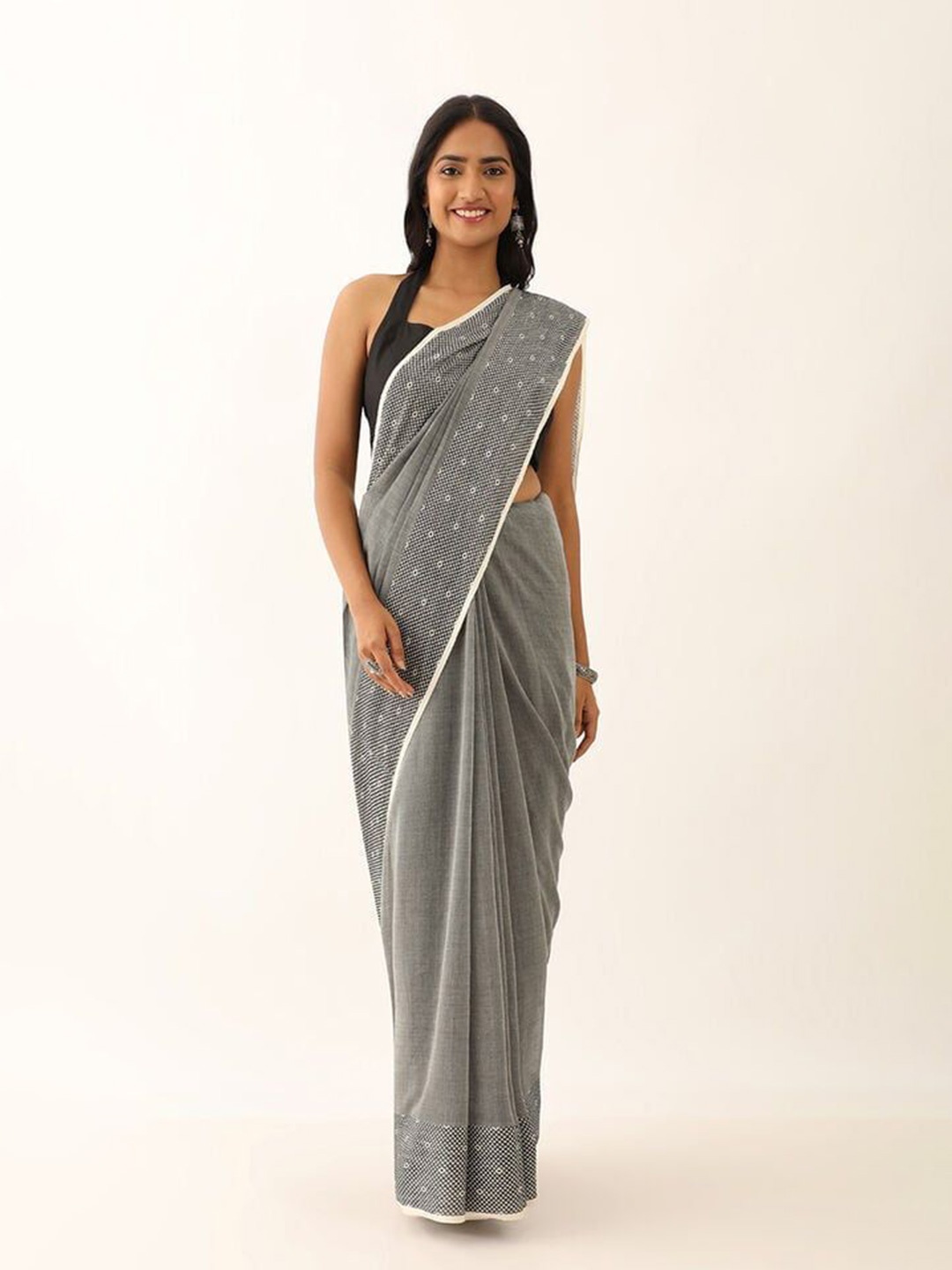 

Taneira Pure Cotton Saree, Grey