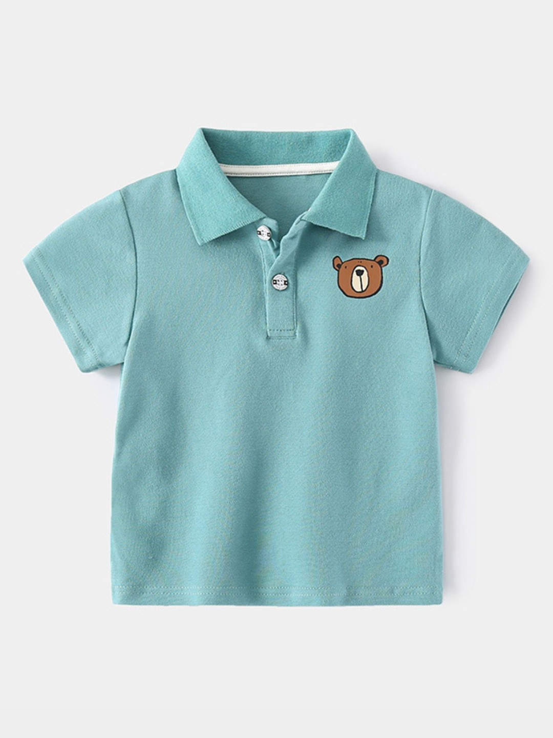 

LULU & SKY Boys Solid Polo Collar Cotton T-shirt, Blue
