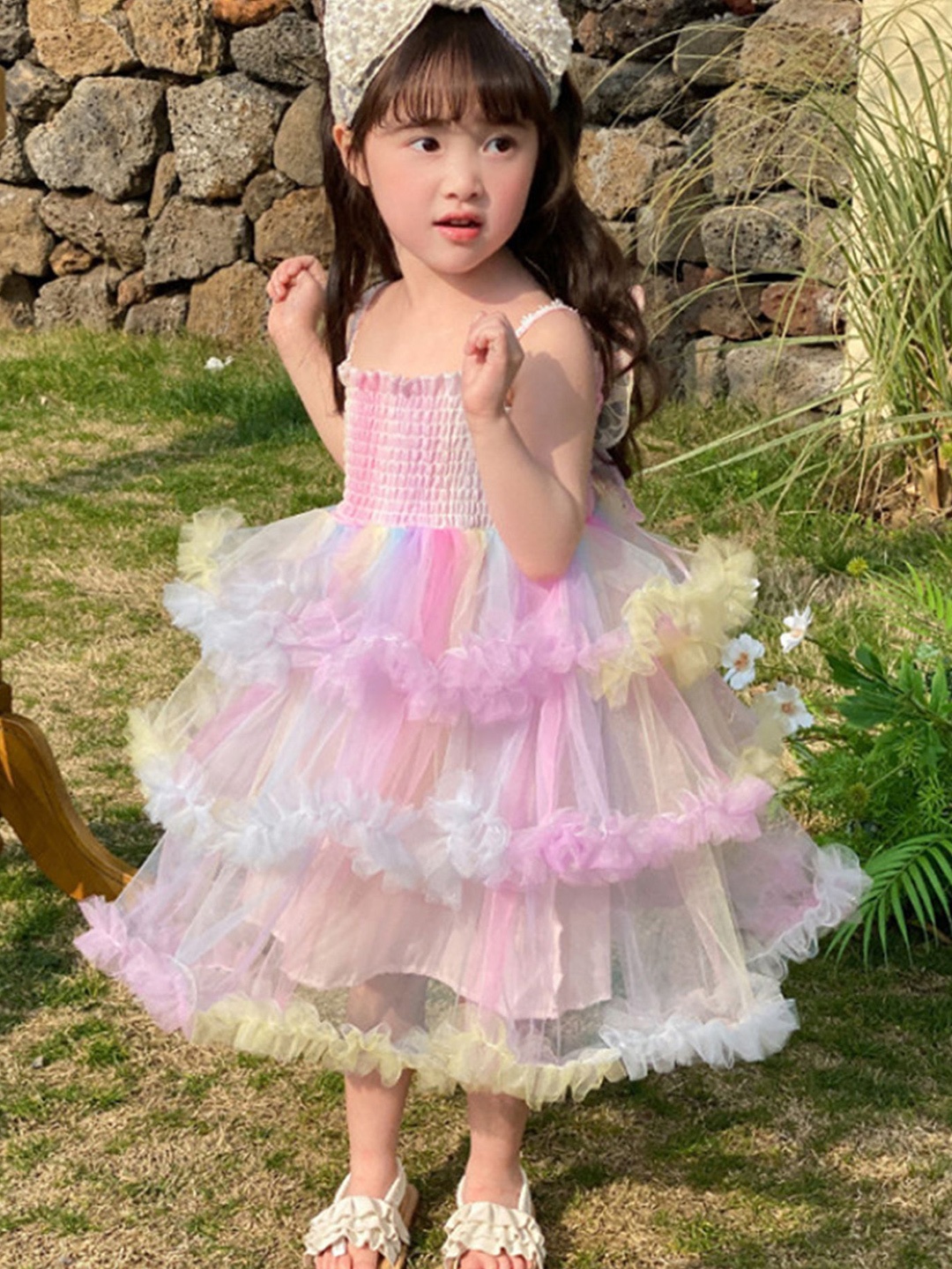 

LULU & SKY Girls Fit and Flared Dress, Pink
