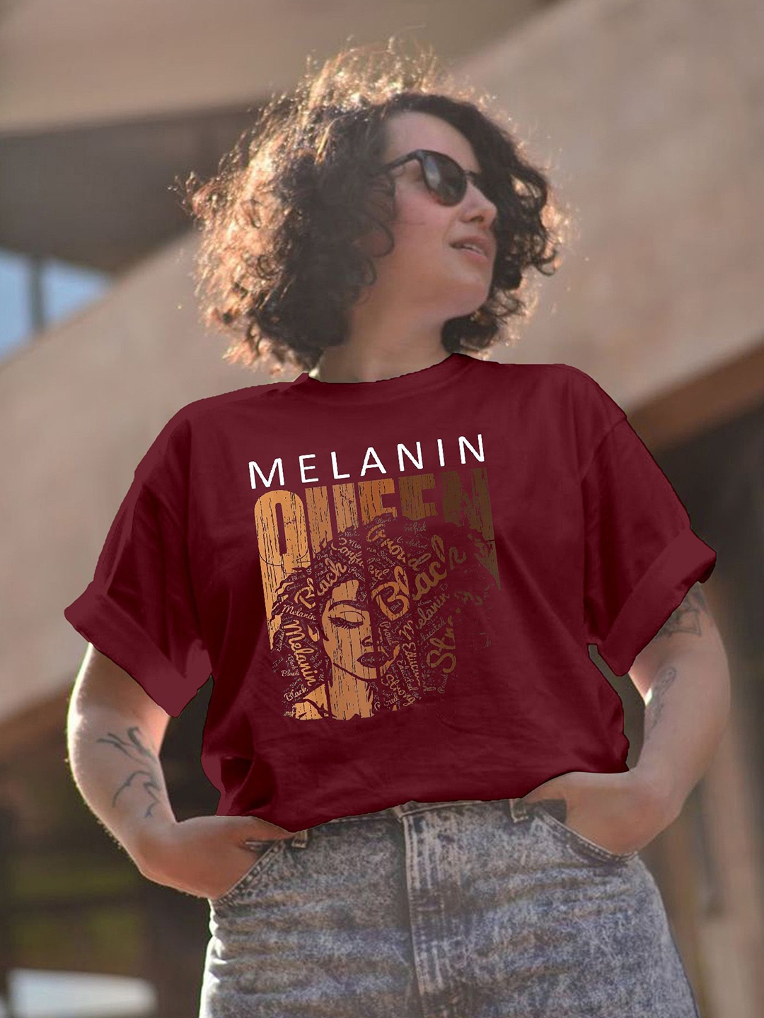 

Moda Rapido Women Printed T-shirt, Maroon