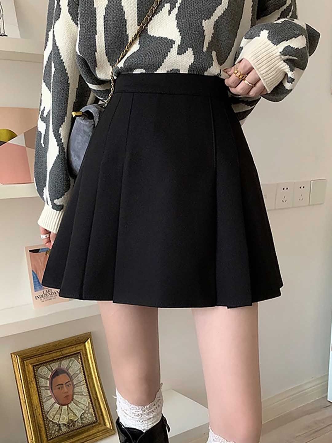 

StyleCast Divided Above Knee Skirt, Black