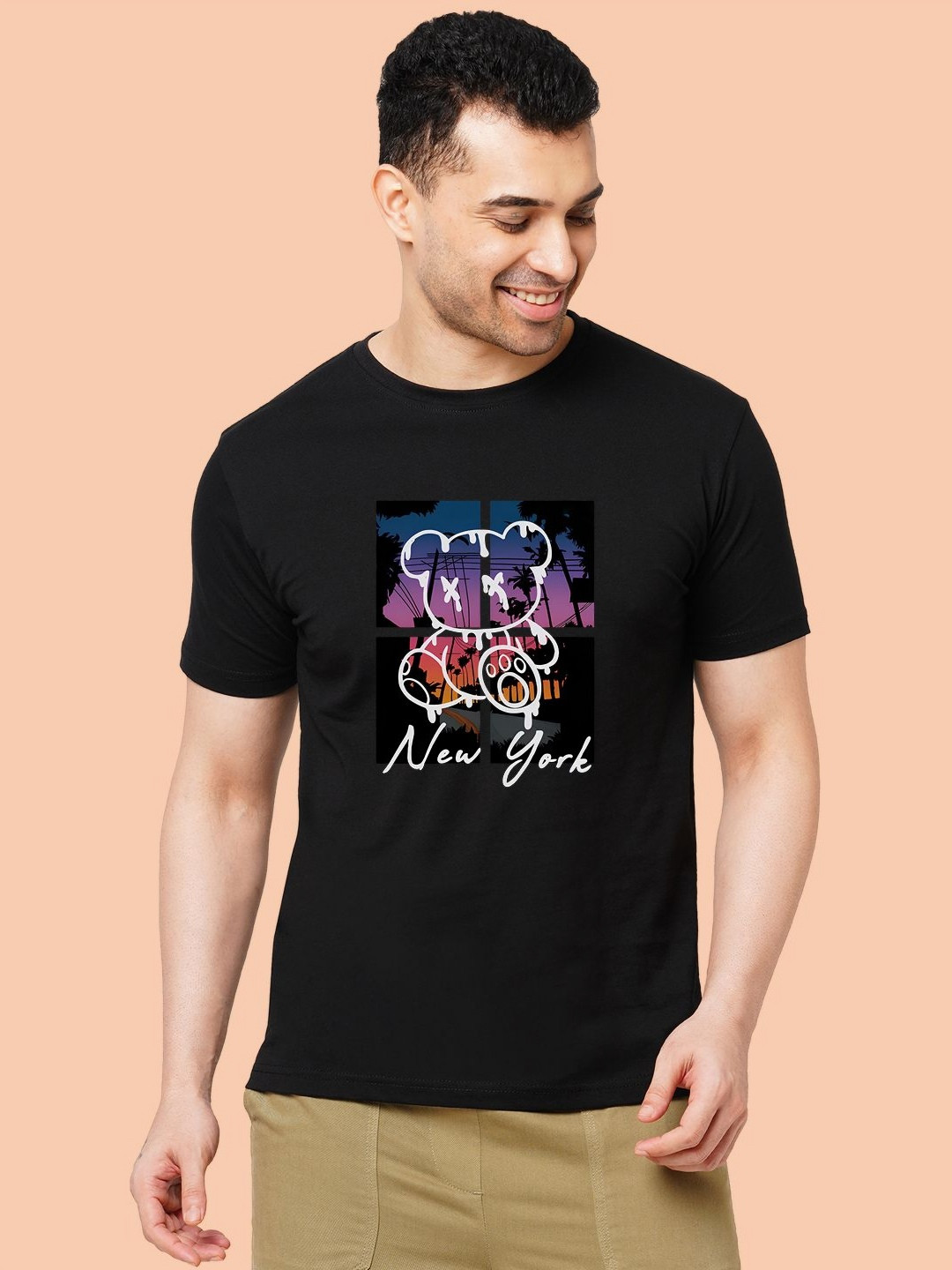 

Wear Your Opinion Men Graphic Printed Round Neck Cotton T-shirt, Black