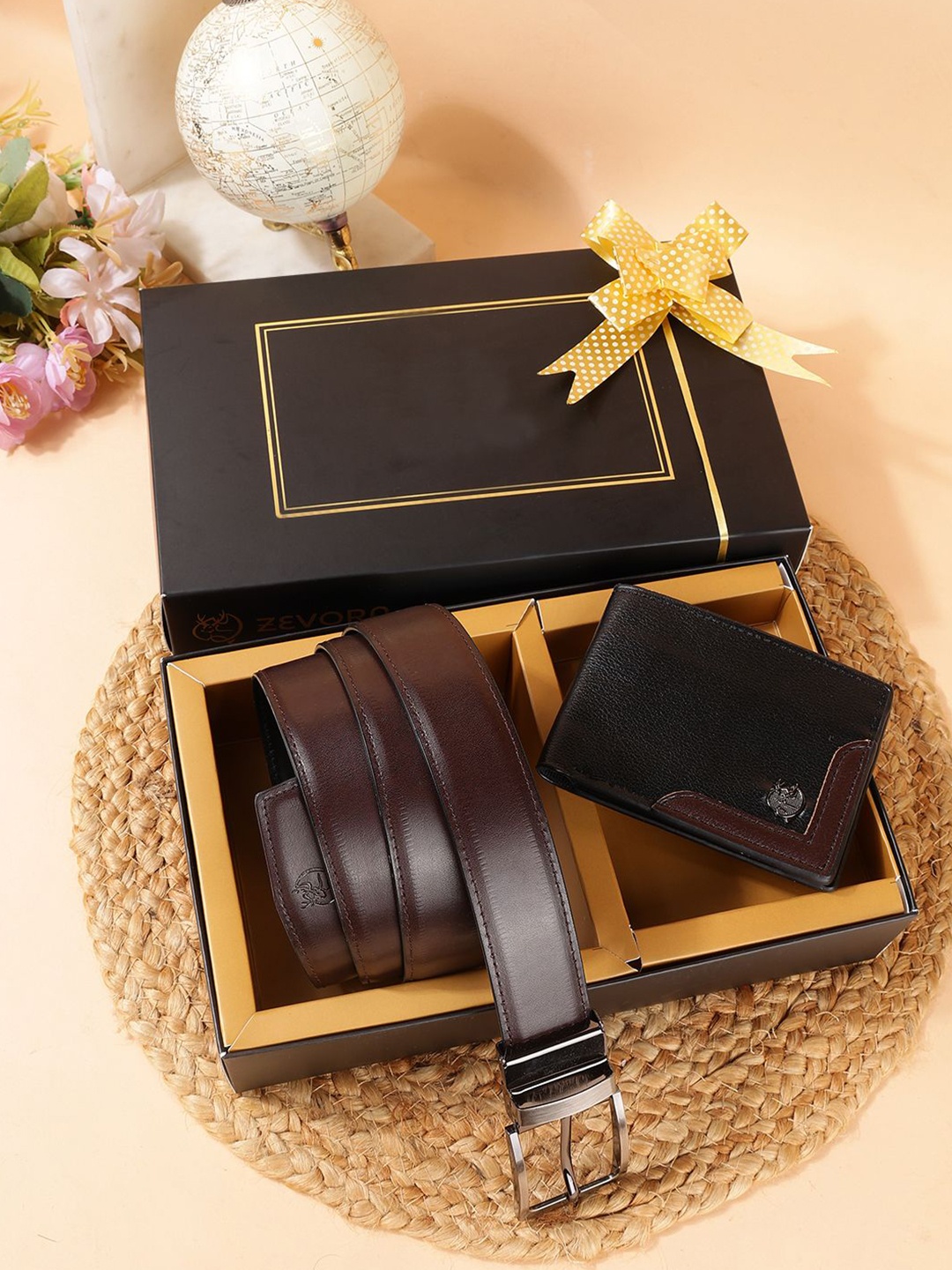 

SAZARA Men Accessory Gift Set of, Brown