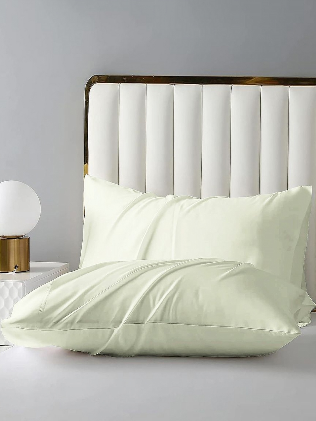 

bsb home Beige 2 Pieces Pure Cotton Rectangle Shaped Pillow Covers