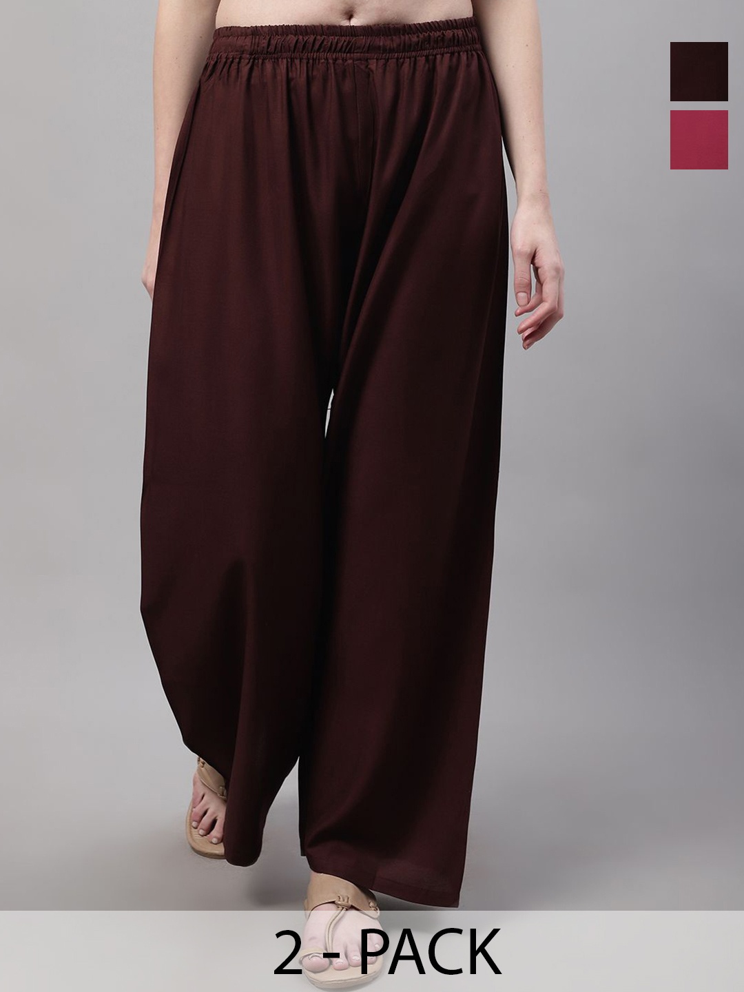 

Valles365 by S.C. Women 2 Flared Palazzos, Brown