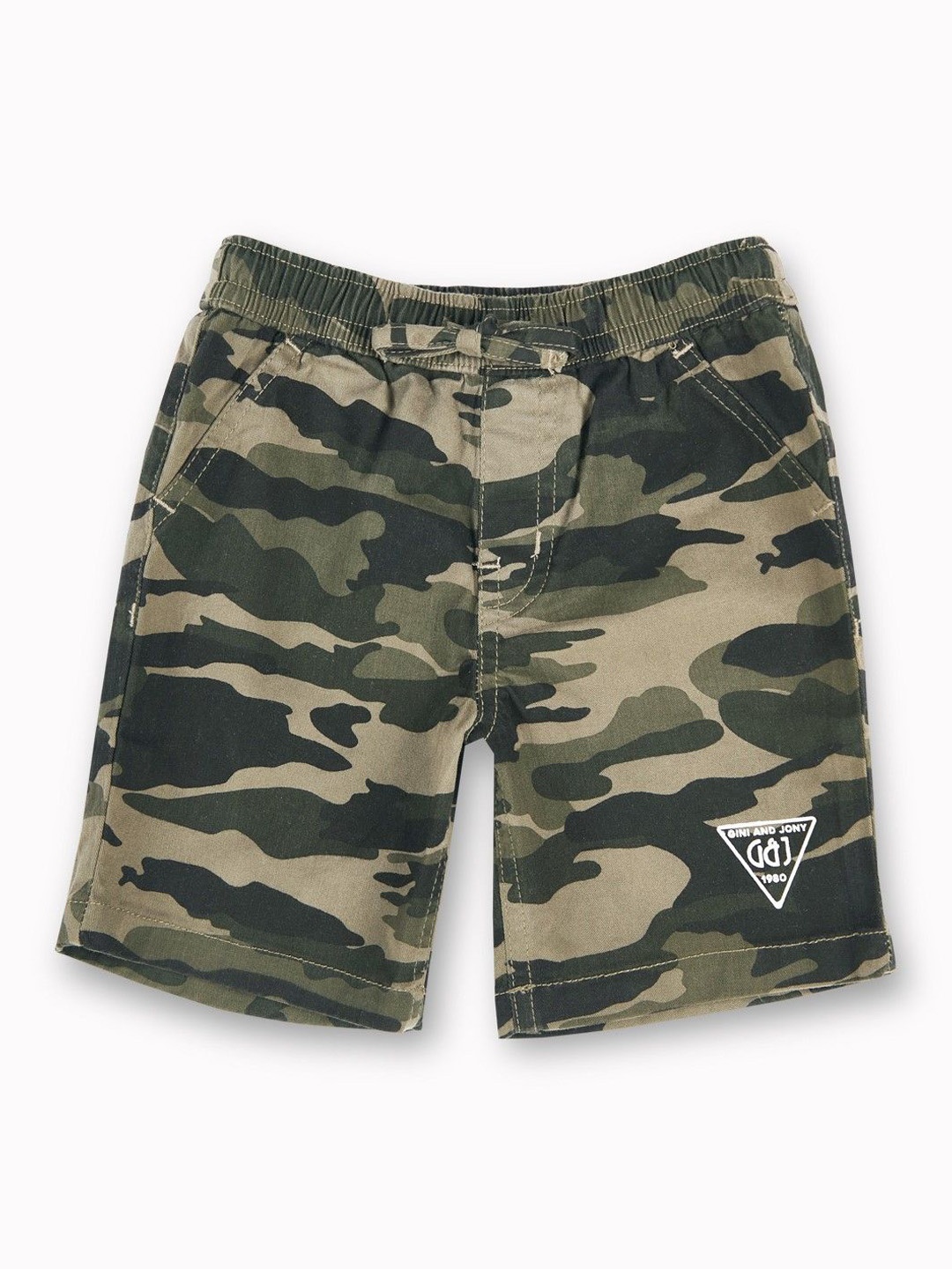 

Gini and Jony Boys Camouflage Printed Shorts, Olive