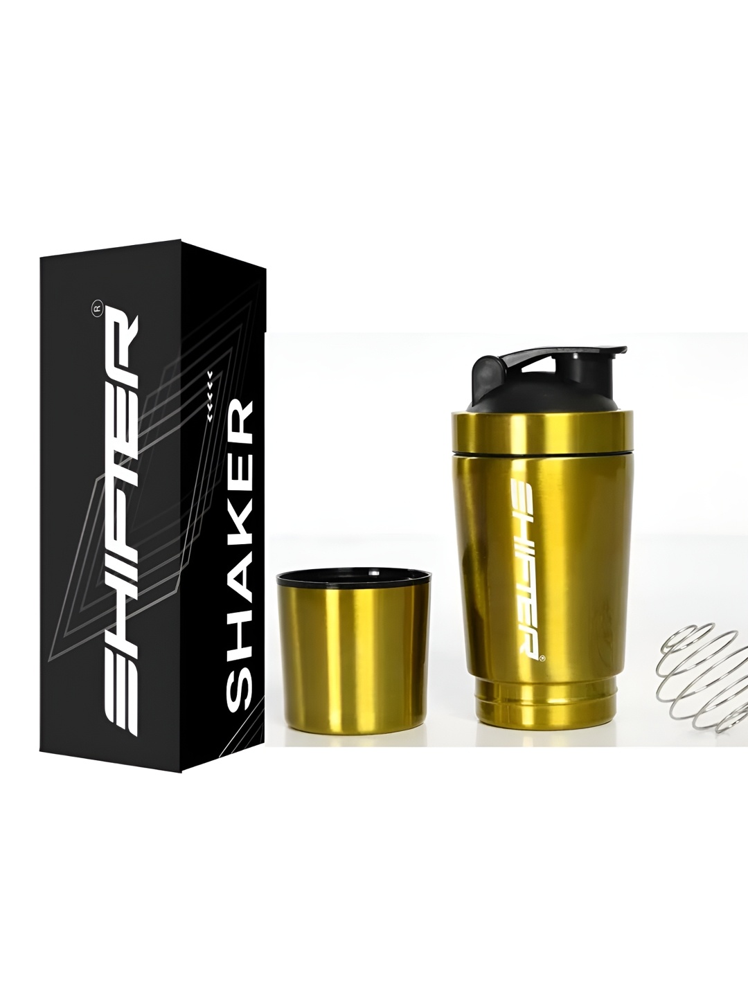 

SHIFTER Gold-Toned & Black Stainless Steel Water Bottle 700ml