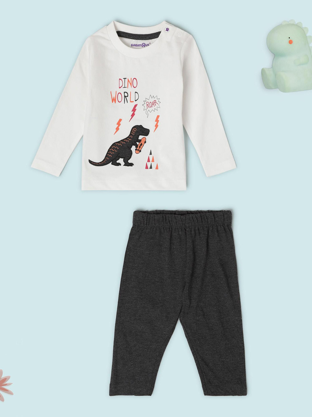 

Babies R Us Boys Printed T-shirt with Trousers, White