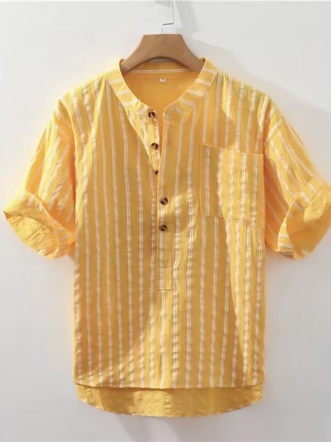 

HERE&NOW Men Opaque Checked Casual Shirt, Yellow