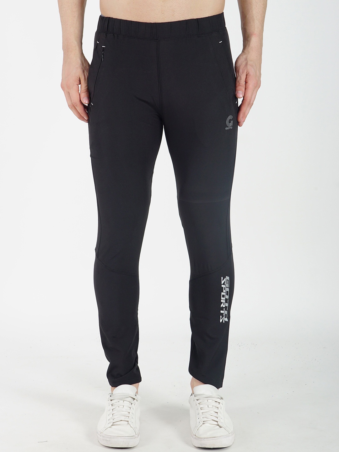 

GOTO Men Printed Track Pants, Black