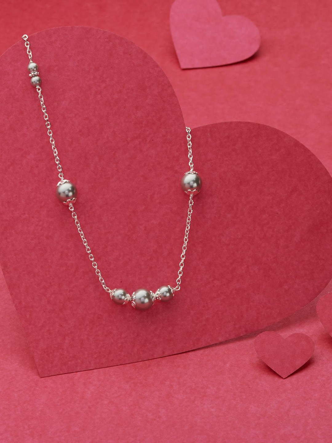 

Gargi by P. N. Gadgil & Sons 925 Sterling Silver Artificial Beaded Minimal Chains