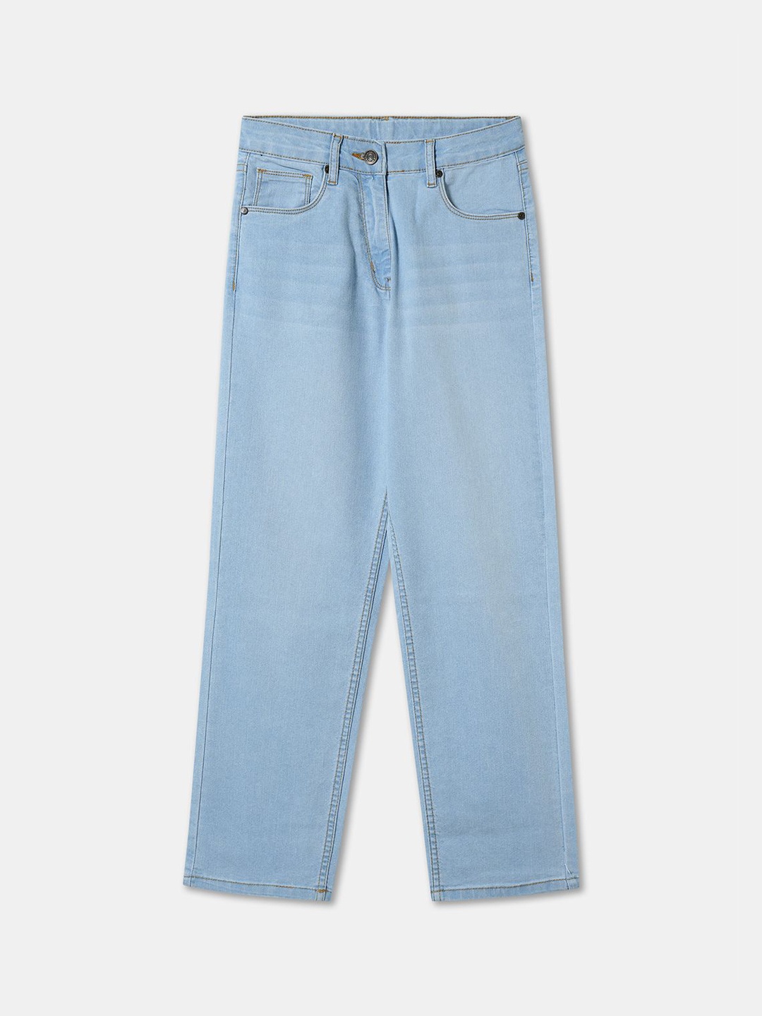 

R&B Girls Regular Fit Mid-Rise Cotton Jeans, Blue