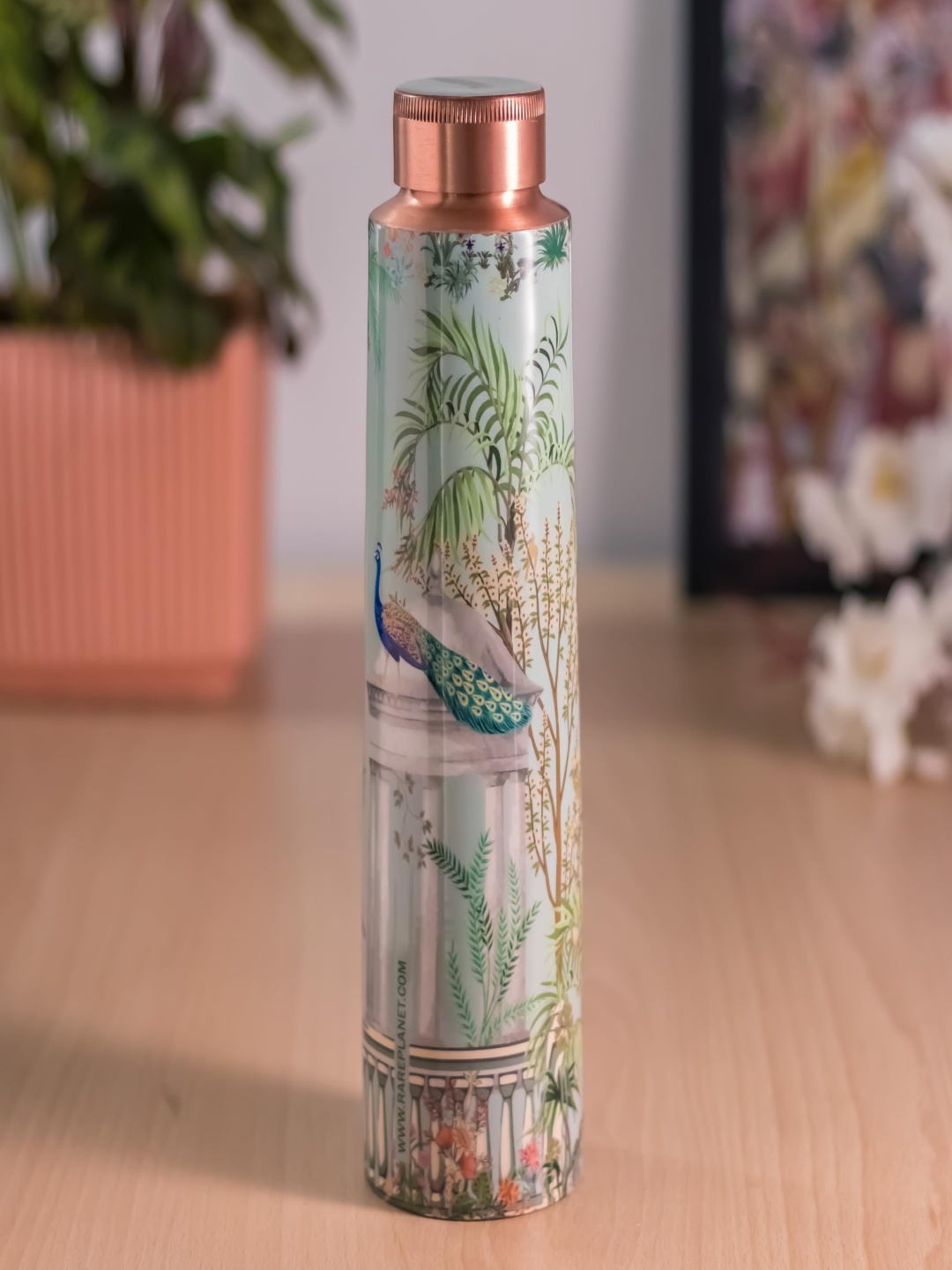 

Rare Planet Blue & Green Floral Printed BPA Free Leakproof Copper Water Bottle 1000 ml