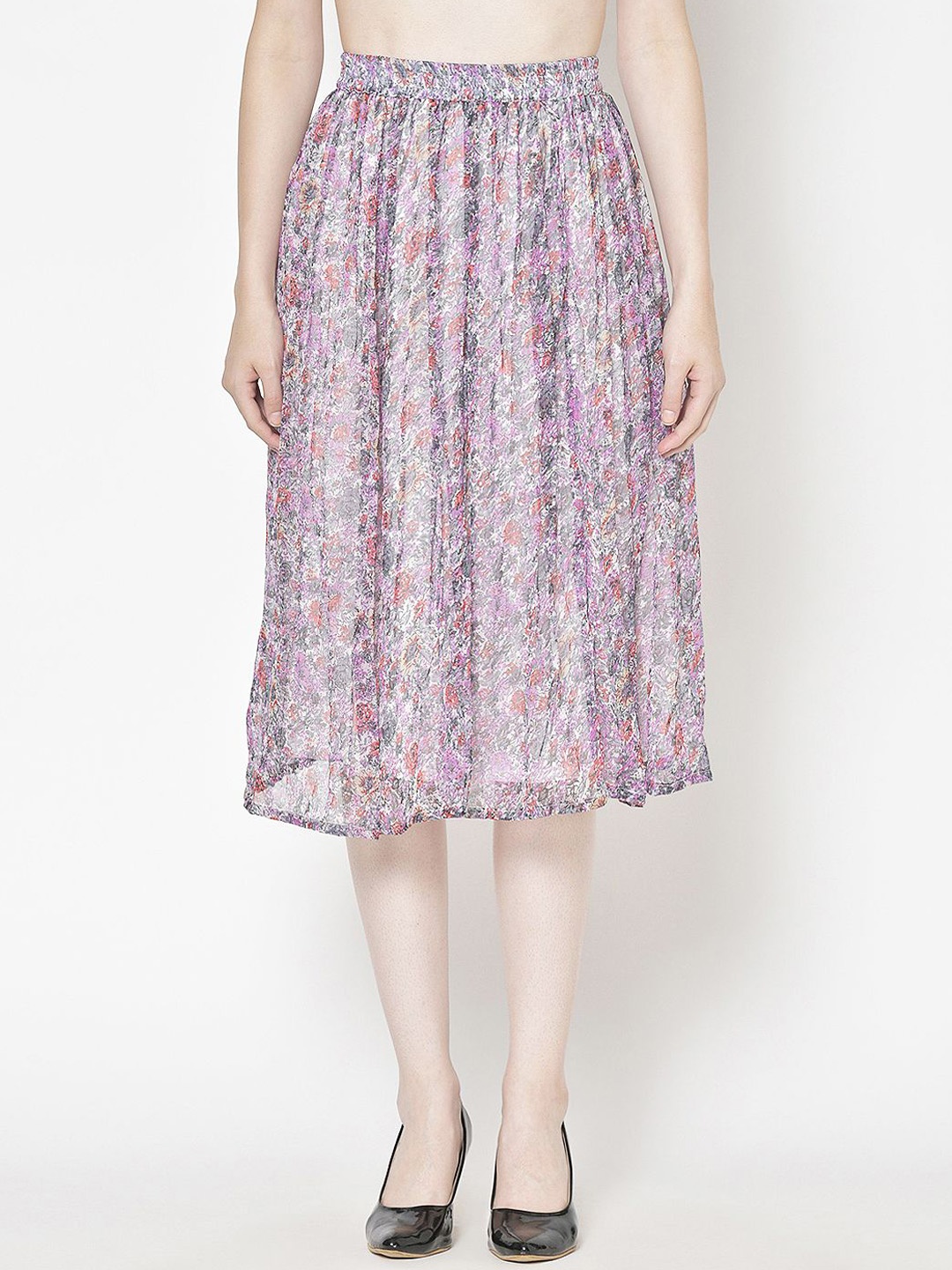 

Moda Rapido Printed A-Line Midi Skirt, White