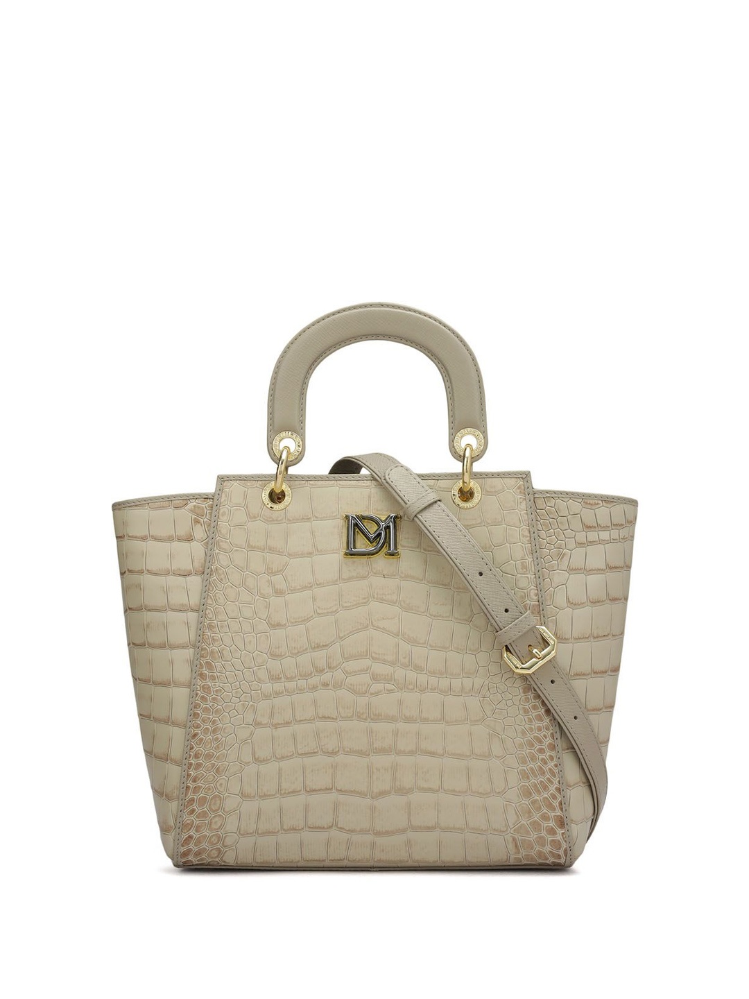 

Da Milano Animal Textured Leather Swagger Satchel, White